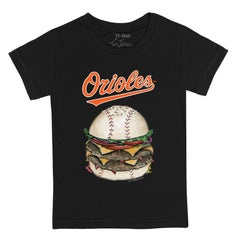 Baltimore Orioles Tiny Turnip Youth Burger T-Shirt - Black