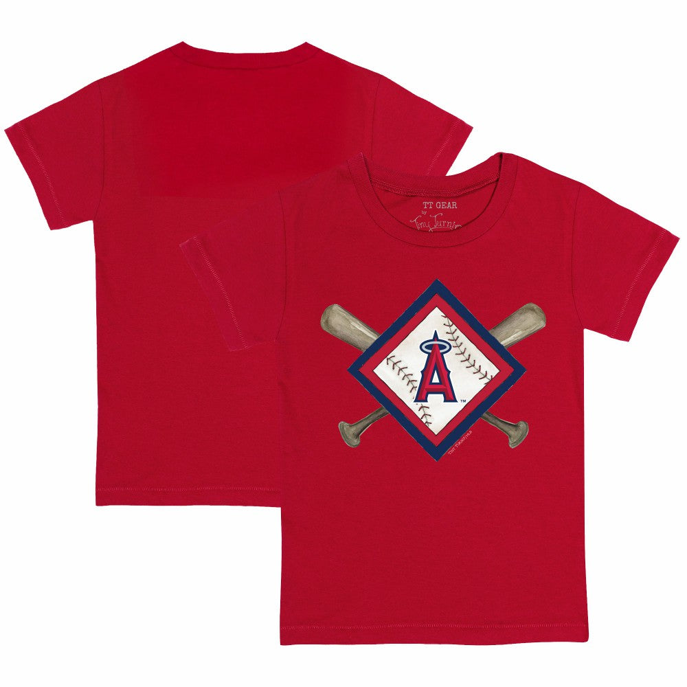 Los Angeles Angels Tiny Turnip Youth Diamond Cross Bats T-Shirt - Red