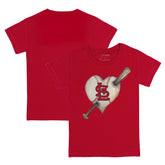 St. Louis Cardinals Tiny Turnip Youth Heart Bat T-Shirt - Red