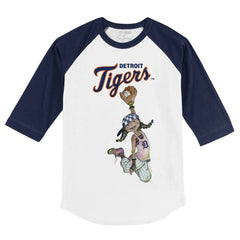 Detroit Tigers Tiny Turnip Youth Jada 3/4-Sleeve Raglan T-Shirt - White/Navy