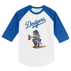 Los Angeles Dodgers Tiny Turnip Youth Kate 3/4-Sleeve Raglan T-Shirt - White/Royal