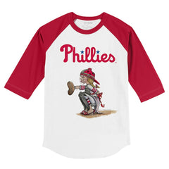 Philadelphia Phillies Tiny Turnip Youth Kate 3/4-Sleeve Raglan T-Shirt - White/Red