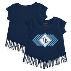 Tampa Bay Rays Tiny Turnip Girls Youth Prism Arrows Fringe T-Shirt - Navy