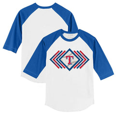 Texas Rangers Tiny Turnip Youth Prism Arrows 3/4-Sleeve Raglan T-Shirt - White/Royal