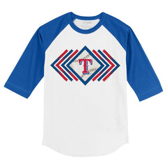 Texas Rangers Tiny Turnip Youth Prism Arrows 3/4-Sleeve Raglan T-Shirt - White/Royal