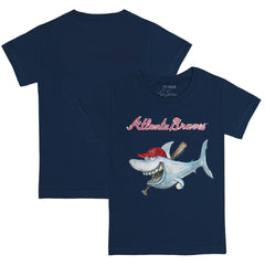 Atlanta Braves Tiny Turnip Youth Shark T-Shirt - Navy