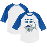 Chicago Cubs Tiny Turnip Youth Shark 3/4-Sleeve Raglan T-Shirt - White/Royal
