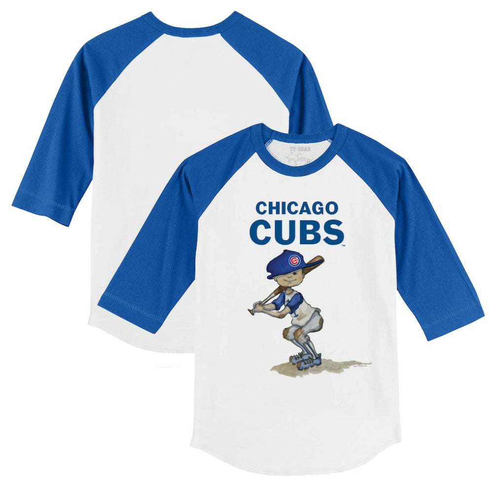 Chicago Cubs Tiny Turnip Youth Slugger 3/4-Sleeve Raglan T-Shirt - White/Royal
