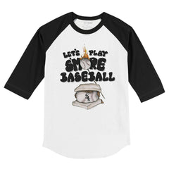 Chicago White Sox Tiny Turnip Youth Smores 3/4-Sleeve Raglan T-Shirt - White/Black