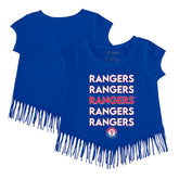 Texas Rangers Tiny Turnip Girls Youth Stacked Fringe T-Shirt - Royal
