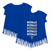 Kansas City Royals Tiny Turnip Girls Youth Stacked Fringe T-Shirt - Royal