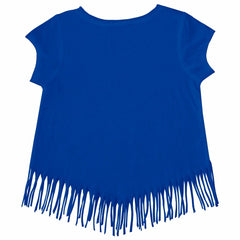 Kansas City Royals Tiny Turnip Girls Youth Stacked Fringe T-Shirt - Royal