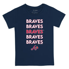 Atlanta Braves Tiny Turnip Youth Stacked T-Shirt - Navy