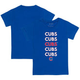 Chicago Cubs Tiny Turnip Youth Stacked T-Shirt - Royal