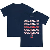 Cleveland Guardians Tiny Turnip Youth Stacked T-Shirt - Navy