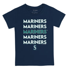 Seattle Mariners Tiny Turnip Youth Stacked T-Shirt - Navy