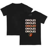 Baltimore Orioles Tiny Turnip Youth Stacked T-Shirt - Black