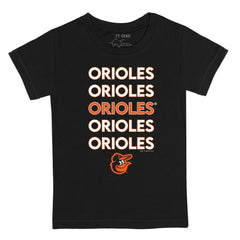 Baltimore Orioles Tiny Turnip Youth Stacked T-Shirt - Black