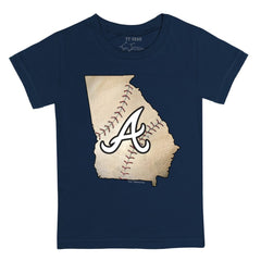 Atlanta Braves Tiny Turnip Youth State Outline T-Shirt - Navy