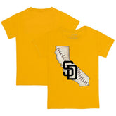San Diego Padres Tiny Turnip Youth State Outline T-Shirt - Gold