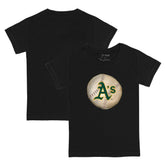Athletics Tiny Turnip Youth Stitched Baseball T-Shirt - Black