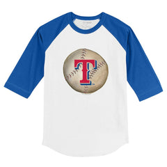 Texas Rangers Tiny Turnip Youth Stitched Baseball 3/4-Sleeve Raglan T-Shirt - White/Royal