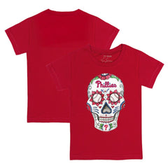 Philadelphia Phillies Tiny Turnip Youth Sugar Skull T-Shirt - Red