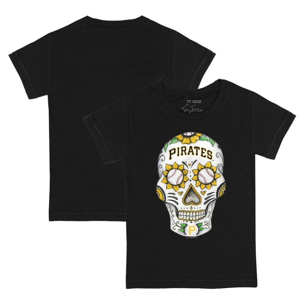Pittsburgh Pirates Tiny Turnip Youth Sugar Skull T-Shirt - Black