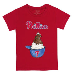Philadelphia Phillies Tiny Turnip Youth Sundae Helmet T-Shirt - Red
