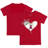 Los Angeles Angels Tiny Turnip Youth Tiara Heart T-Shirt - Red