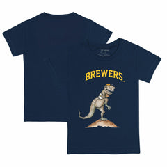 Milwaukee Brewers Tiny Turnip Youth TT Rex T-Shirt - Navy