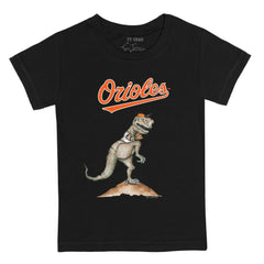 Baltimore Orioles Tiny Turnip Youth TT Rex T-Shirt - Black