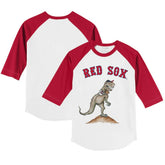 Boston Red Sox Tiny Turnip Youth TT Rex 3/4-Sleeve Raglan T-Shirt - White/Red