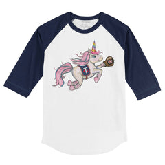 Minnesota Twins Tiny Turnip Youth Unicorn 3/4-Sleeve Raglan T-Shirt - White/Navy