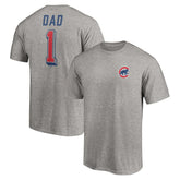 Chicago Cubs Number One Dad T-Shirt - Heather Gray