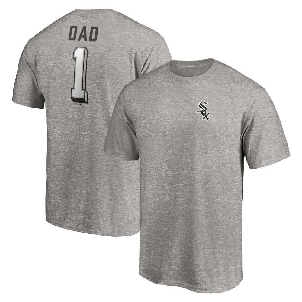 Chicago White Sox Number One Dad T-Shirt - Heather Gray
