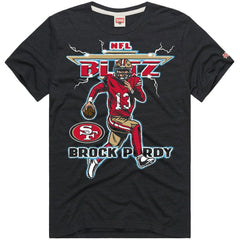 Brock Purdy San Francisco 49ers Homage Unisex NFL Blitz Player Tri-Blend T-Shirt - Heathered Black discount