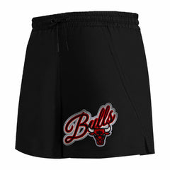 Chicago Bulls Pro Standard Women's Script Woven Shorts - Black for sale
