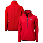 San Diego Padres Cutter & Buck Women's Americana Logo Cascade Eco Sherpa Fleece Half-Zip Pullover Jacket - Red