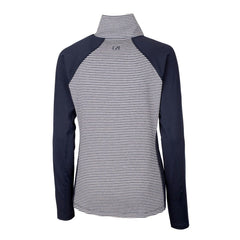Milwaukee Brewers Cutter & Buck Women's Americana Logo Forge Tonal Stripe Stretch Half-Zip Pullover Top - Navy