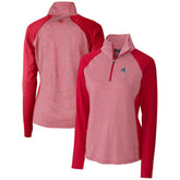 Philadelphia Phillies Cutter & Buck Women's Americana Logo Forge Tonal Stripe Stretch Half-Zip Pullover Top - Cardinal