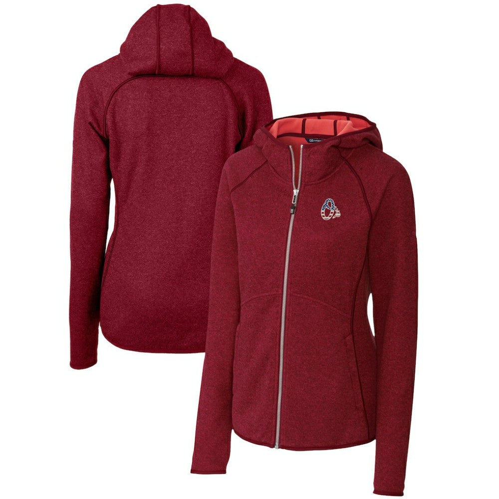 Baltimore Orioles Cutter & Buck Women's Americana Logo Mainsail Sweater-Knit Full-Zip Hoodie - Cardinal