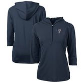 Philadelphia Phillies Cutter & Buck Women's Americana Logo DryTec Virtue Eco Pique Recycled Half-Zip Pullover Hoodie - Navy