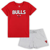 Chicago Bulls Women's Plus Size T-Shirt & Shorts Combo Set sale - Red/Heather Gray | Fanatics shop