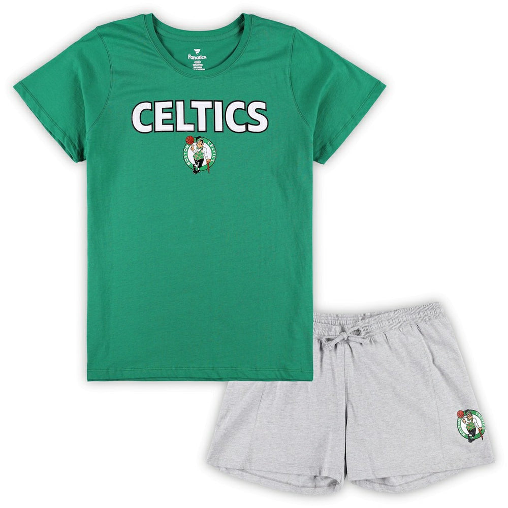 Boston Celtics Women's Plus Size T-Shirt & Shorts Combo Set - Kelly Green/Heather Gray | Fanatics on sale