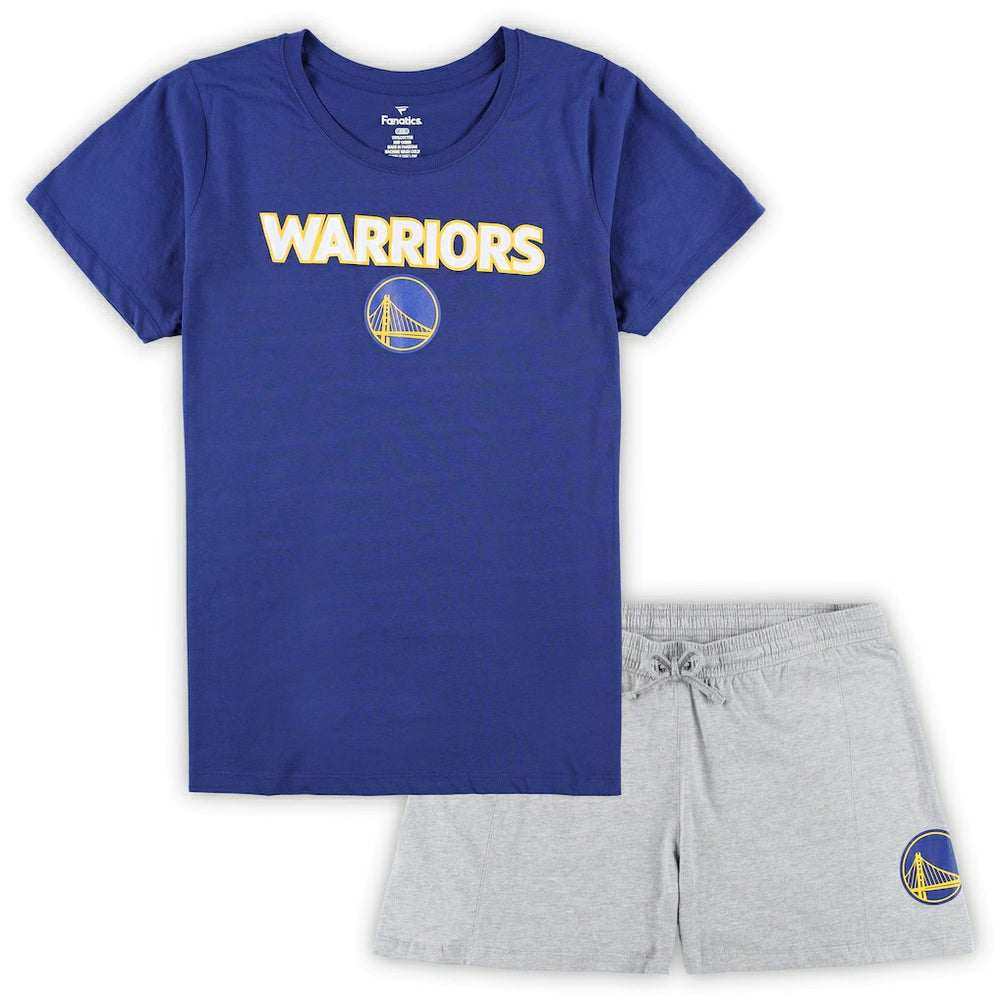 Golden State Warriors Women's Plus Size T-Shirt & Shorts Combo Set sale - Royal/Heather Gray | Fanatics outlet