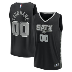 San Antonio Spurs Fast Break Custom Replica Jersey - Black - Statement Edition | Fanatics sale