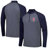 Boston Red Sox Levelwear Charter Striped Raglan Quarter-Zip Top - Navy
