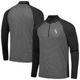 Chicago White Sox Levelwear Charter Striped Raglan Quarter-Zip Top - Black