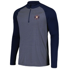 Houston Astros Levelwear Charter Striped Raglan Quarter-Zip Top - Navy